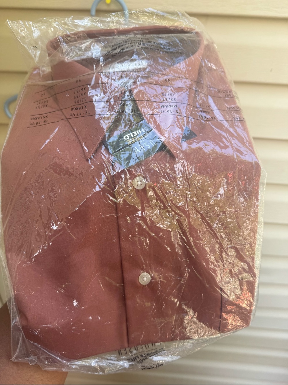 Van Heusen Men's Rust-Brown Dress Shirt - Picture 3 of 3